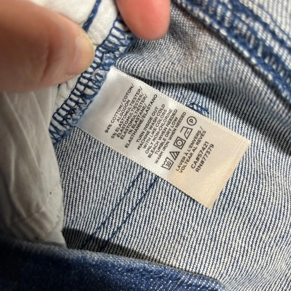 Ann Taylor Straight Jeans Womens 14 Blue Denim Pockets Classic Zip Fly - 36X28.5